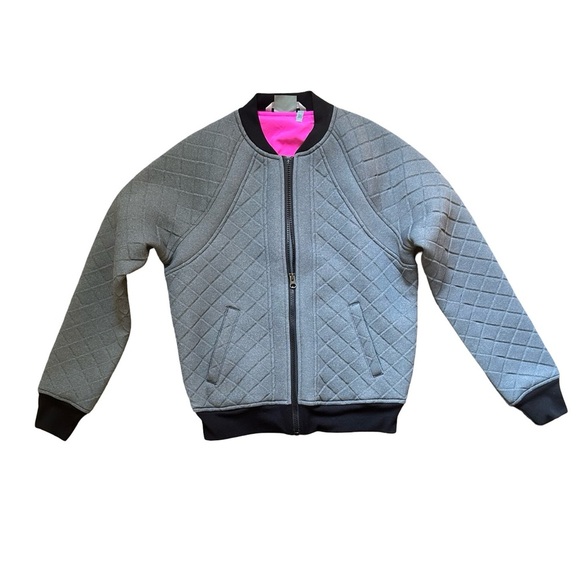 Athleta Infusion Women’s Quilted Bomber Size XS Gray - Picture 3 of 9